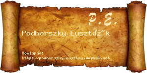 Podhorszky Euszták névjegykártya
